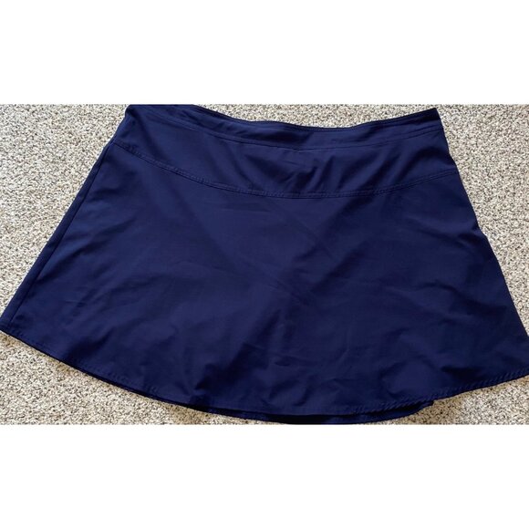 CHAPS SPORT Ralph Lauren Navy Blue Flared Tennis Golf Skort Women Skirt Plus 20W - Picture 1 of 6